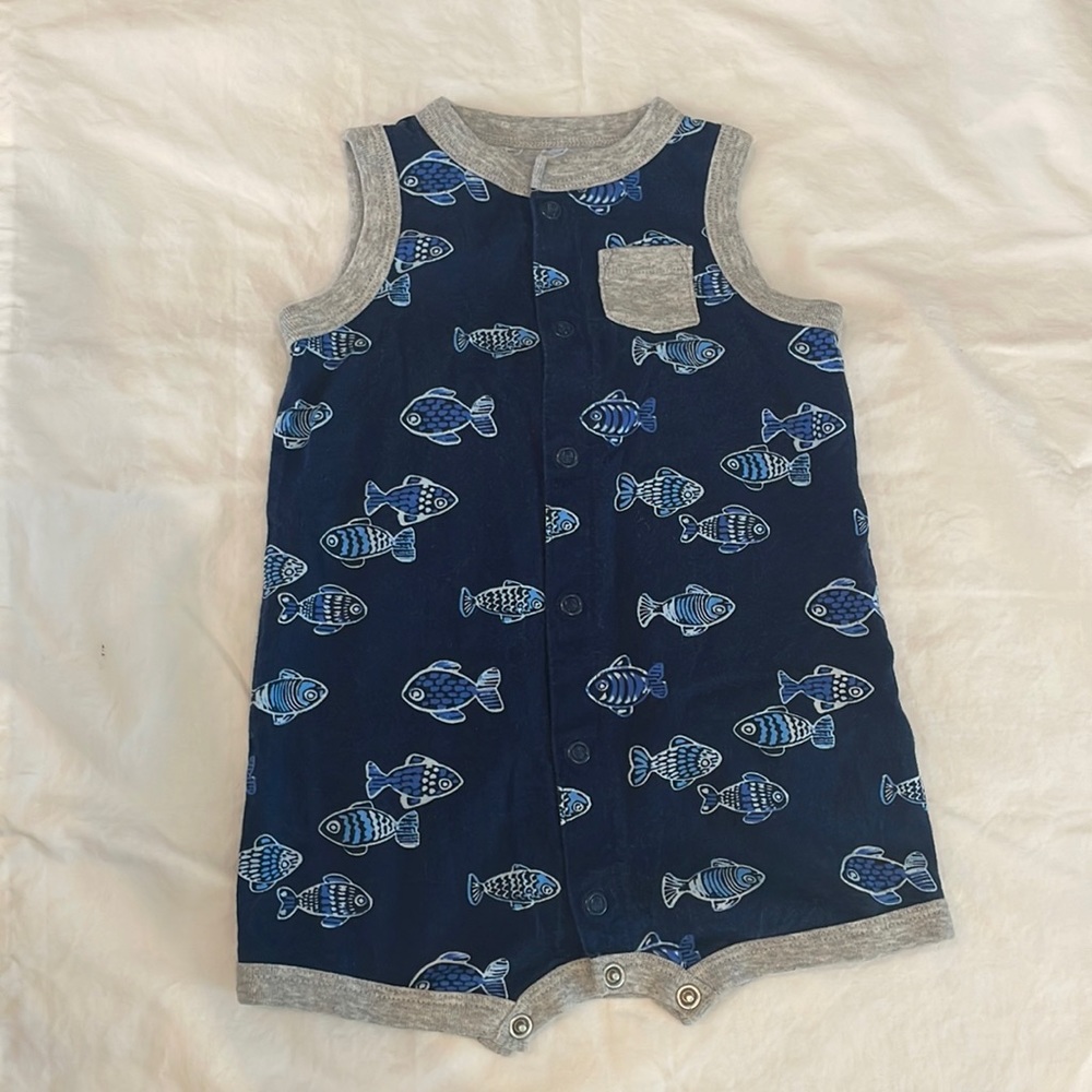 Carters little boys one piece. Blue fish pattern